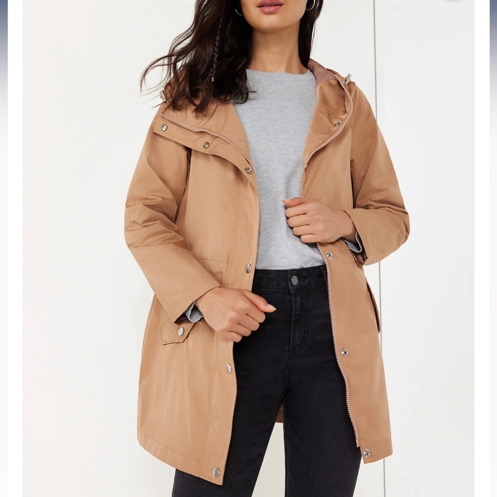 Time and Tru Women's Lightweight Anorak Jacket with Hood